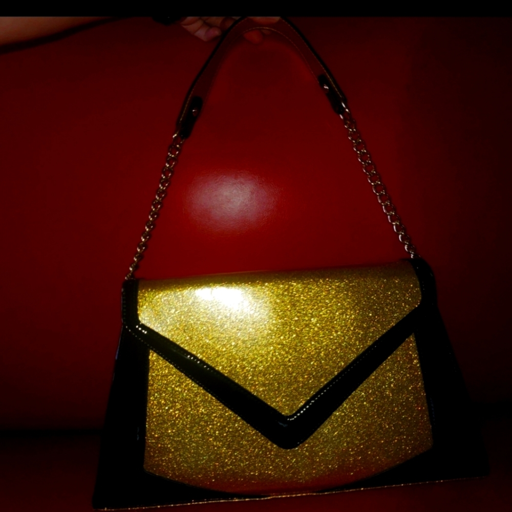 Gold Glitter Pinup Couture purse